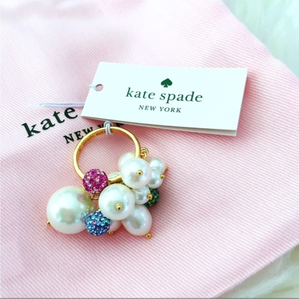 Kate Spade Pearl Power Multicolor Color Crystals Cluster Rings